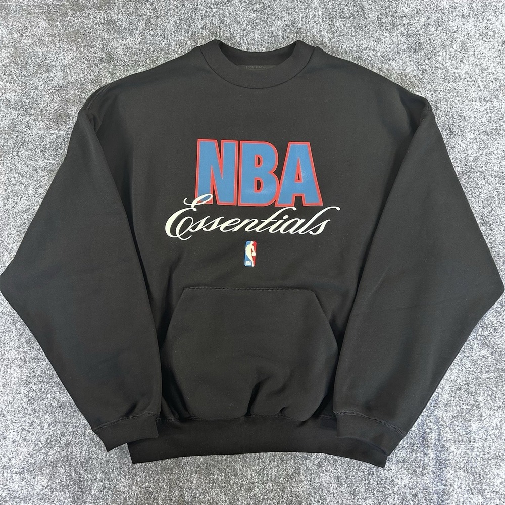 NWT Essentials Fear of God x NBA Unisex 90's Black Sweatshirt Size Small